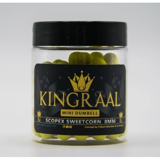 KINGRAAL Mini Dumbell Yellow Scopex Sweetcorn 8mm 50gr 3 KINGRAAL Mini Dumbell Yellow Scopex Sweetcorn 8mm 50gr - Afbeelding 3